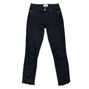 Paige Verdugo Ultra Skinny Black Jeans Raw Hem Women's Size 25